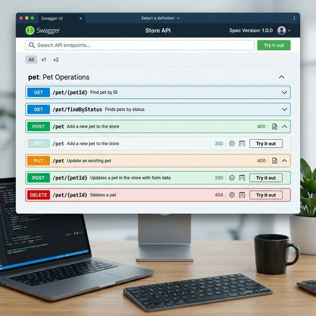Interfaz de Swagger UI mostrando endpoints de una API